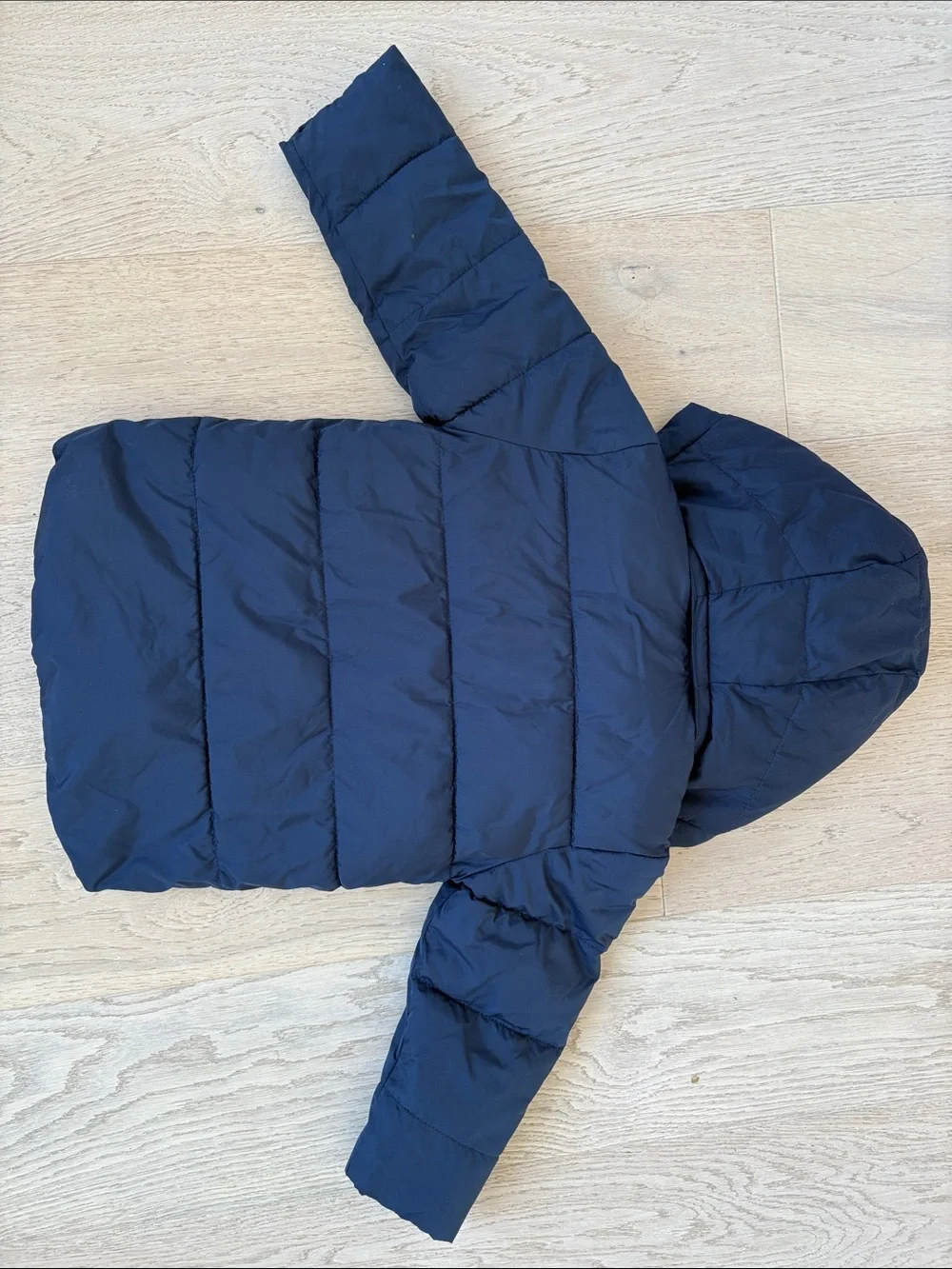 GAP Boy's Navy Puffer Jacket with Sherpa Hood Lining